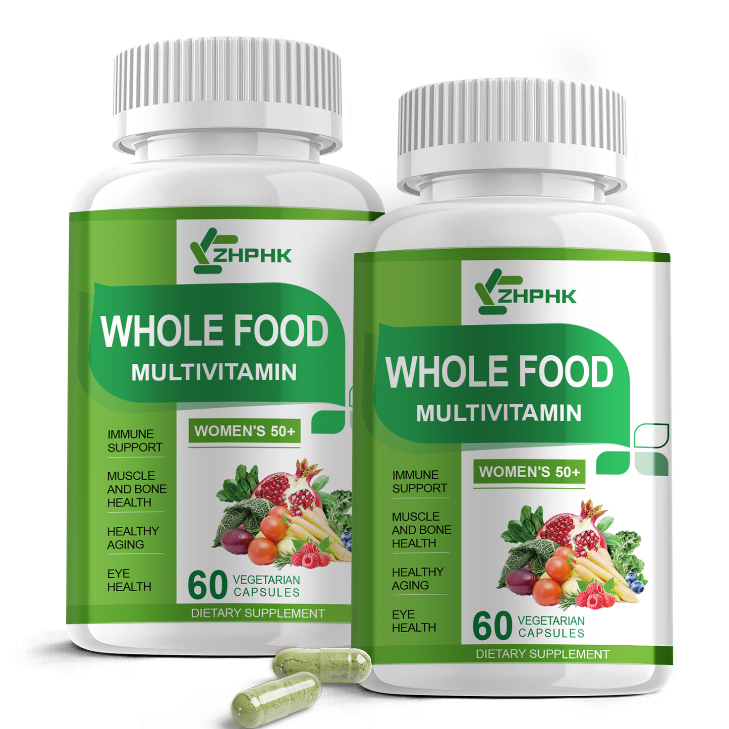 Multivitamin for Women 50 and Over, Whole Food Multivitamins Minerals Organic Extracts Women's 50+ Multivitamin for Energy Support, Nourish Hair, Skin, Nails Health